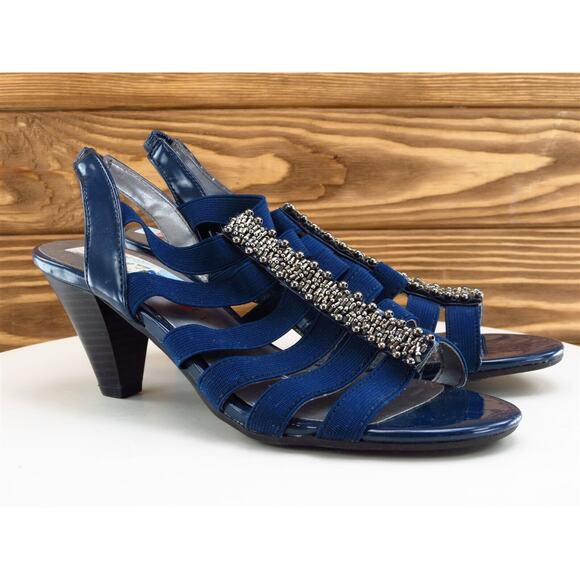 Karen Scott Size 6.5 Strappy Heel Blue Synthetic M Width Neema - Picture 4 of 10
